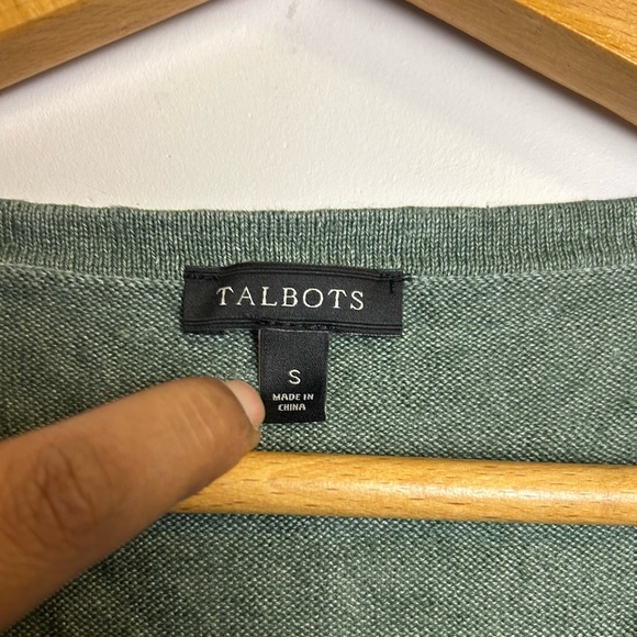 Talbots Green Knit Top 100% Linen size S Minimalist Natural old Money summer - Picture 10 of 11